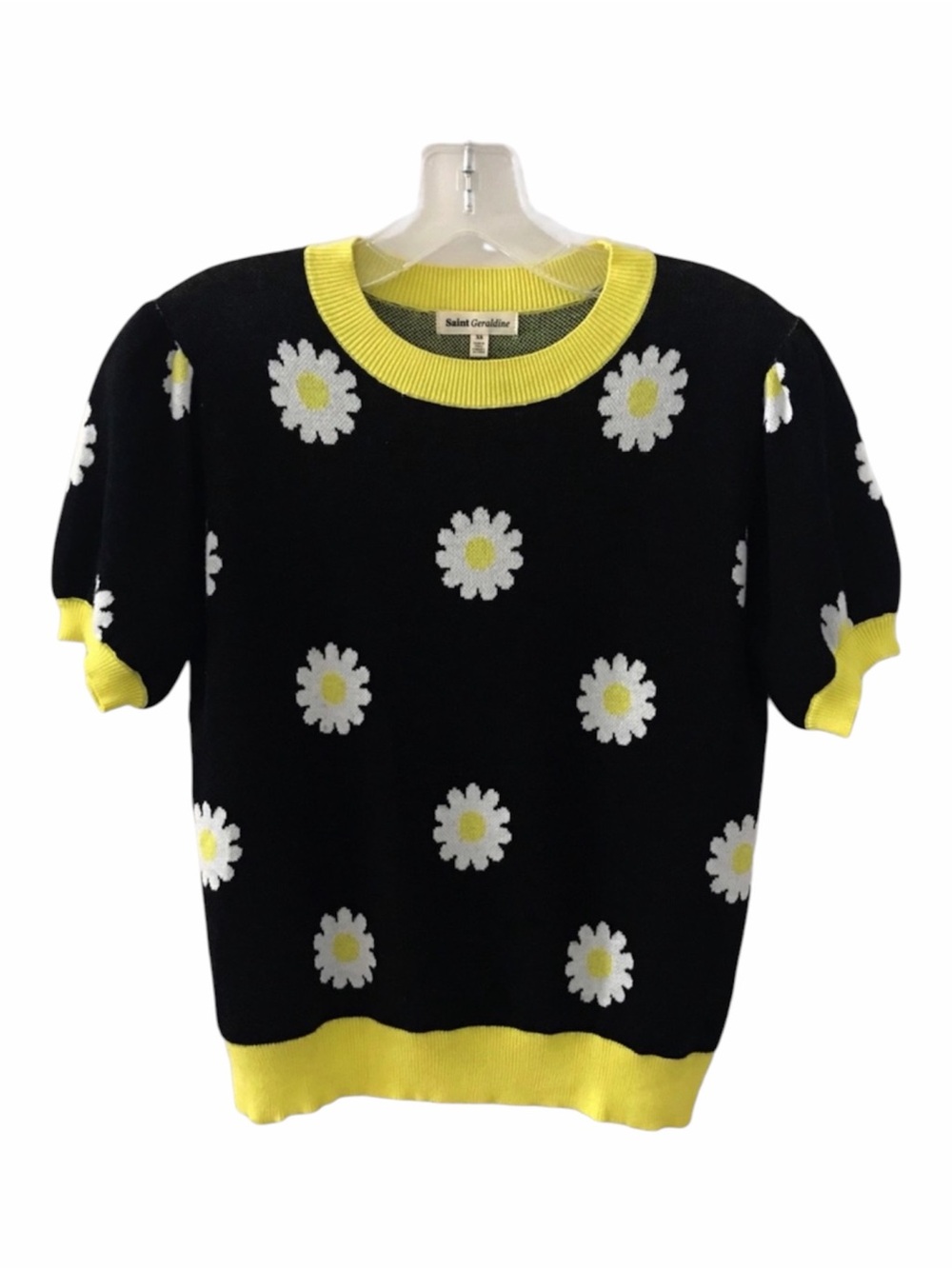 Saint Geraldine Floral Knit Short Sleeve Top Size XS